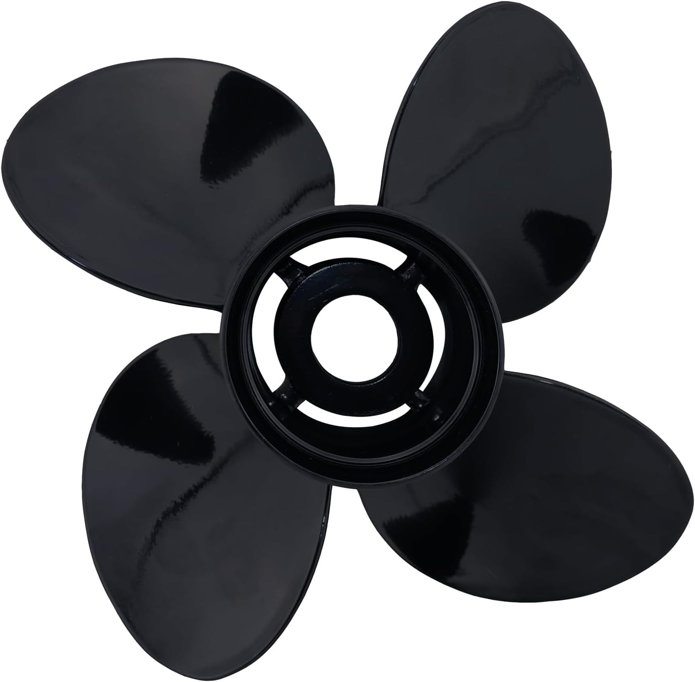 CAPTAIN 4 Blades Boat Propeller 13x17, 15 Spline Tooth Outboard Motor Prop, RH, Charging Cable for Mercury Engines 40 50 60 70 75 80 90 100 115 125 140 150 HP Aluminum Parts